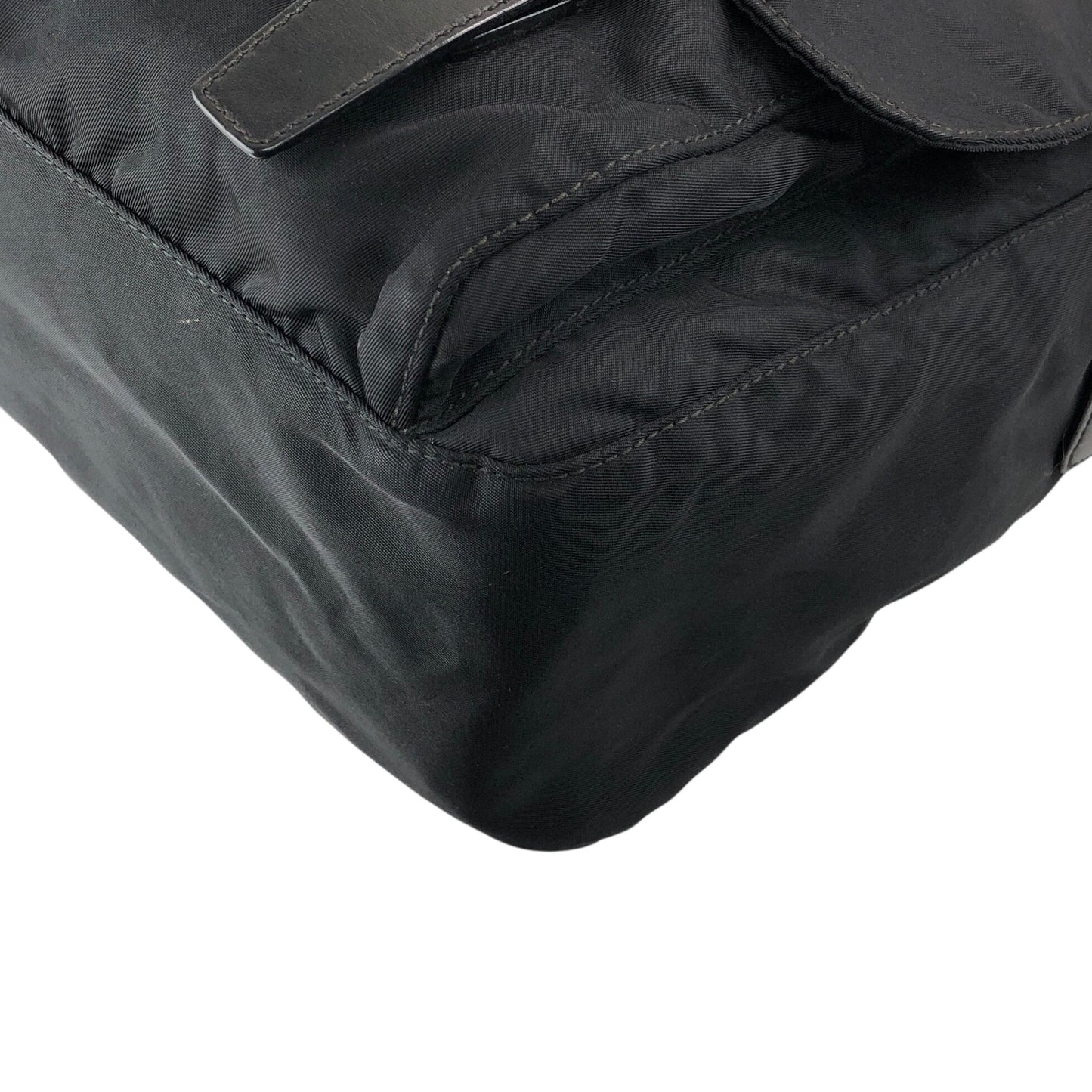 PRADA Tessueto Triangle Logo Shoulder bag Black Vintag vii5a2