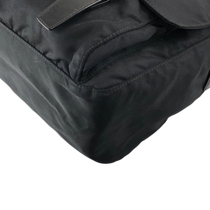 PRADA Tessueto Triangle Logo Shoulder bag Black Vintag vii5a2