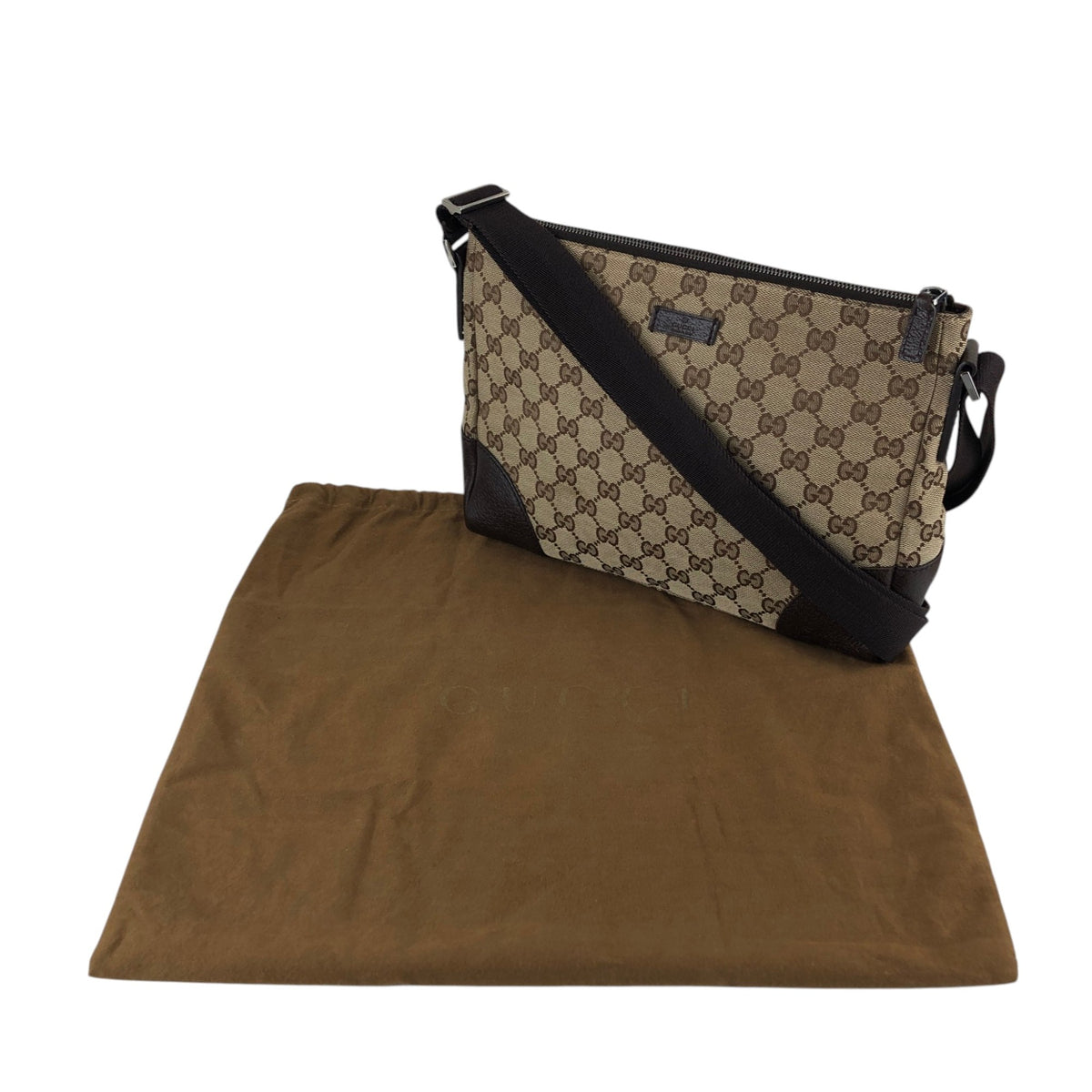 GUCCI GG Canvas Shoulder bag Beige Vintage r6zntd