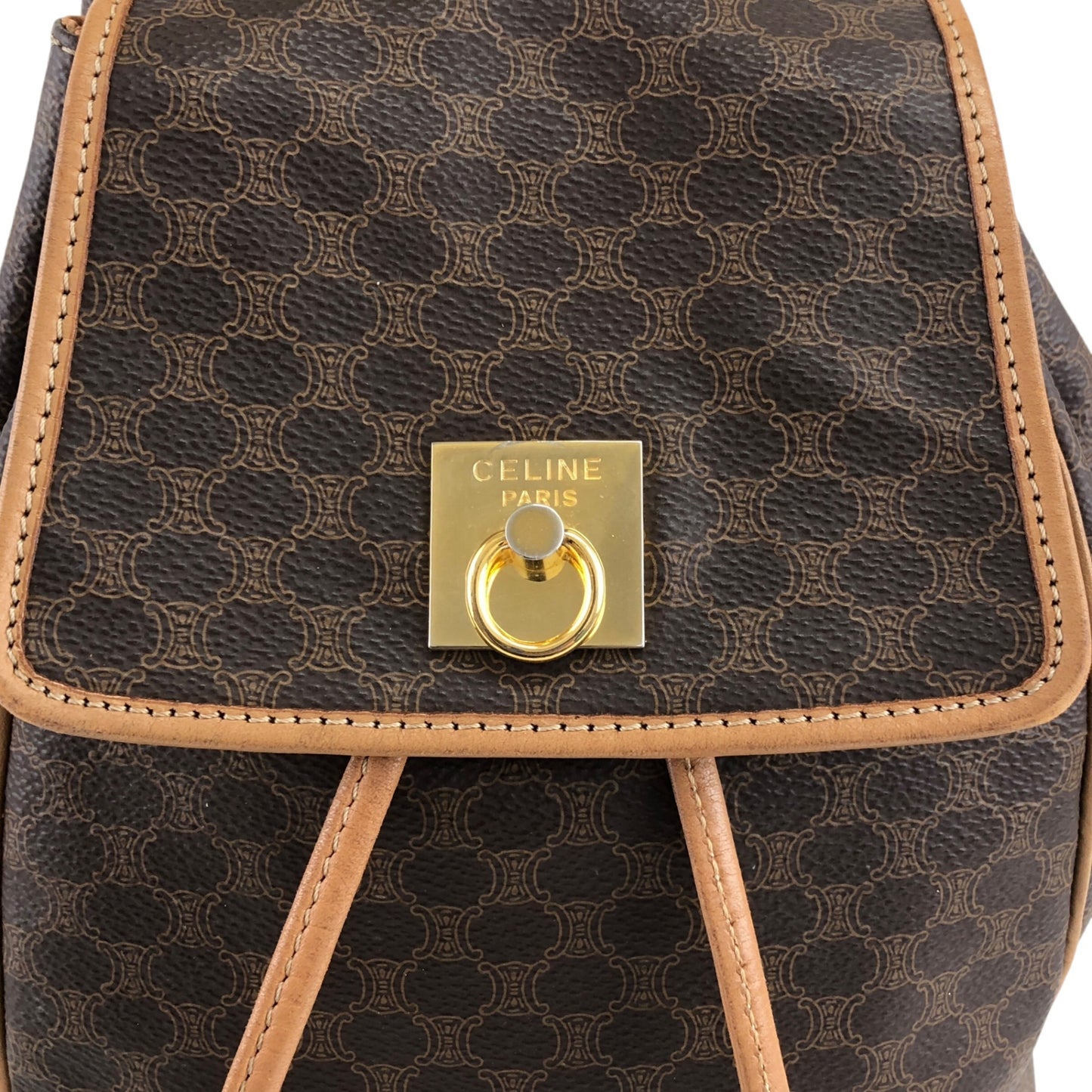 CELINE Macadam Gancini Backpack Brown Vintage mf5k3j