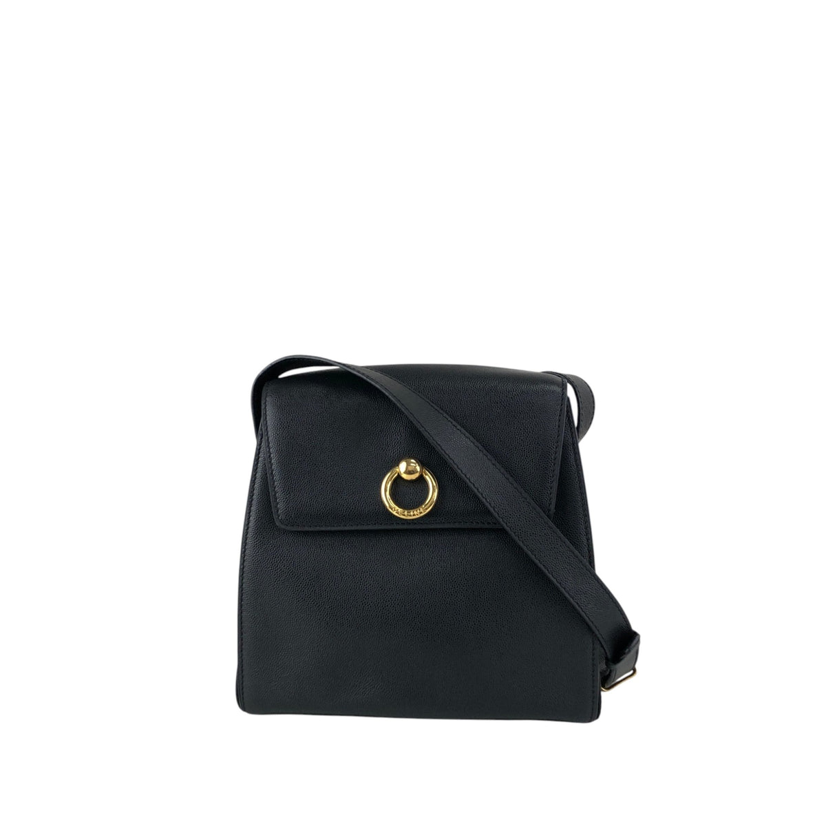 CELINE Gancini Shoulder bag Black Vintage y386id