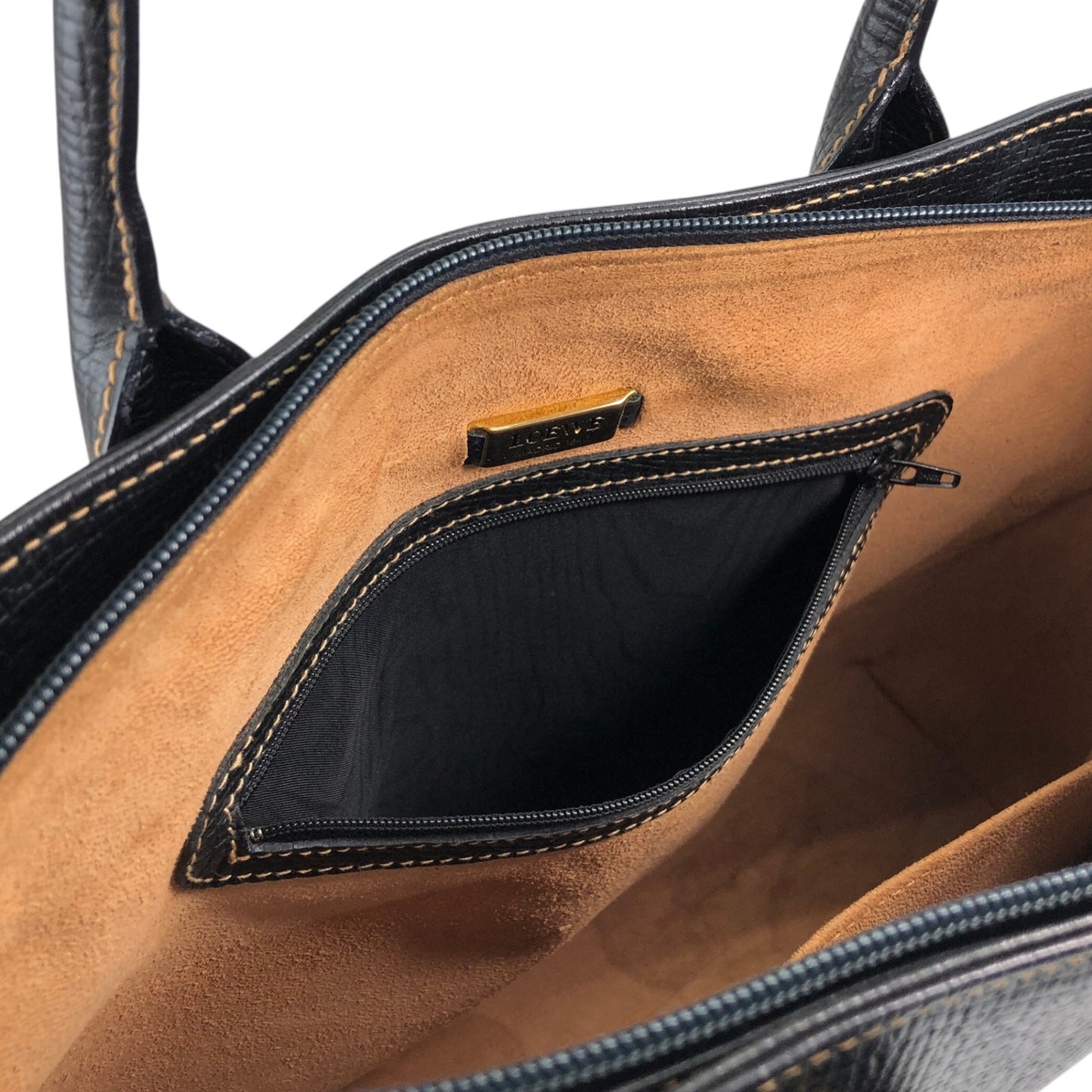 LOEWE Logo Embossed Totebag Black Vintage 5gfxms