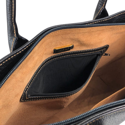 LOEWE Logo Embossed Totebag Black Vintage 5gfxms