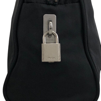 PRADA Triangle Logo Padlock Totebag Black Vintage b8nscy