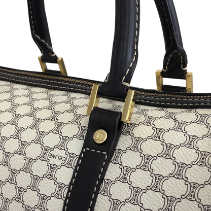 CELINE Macadam Handbag Boston bag White Vintage yci5hj