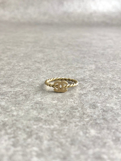 CHANEL Coco Mark Ring Gold Vintage vphhjs