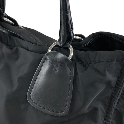 PRADA Triangle Logo Handbag Totebag Black Vintage wd67a4