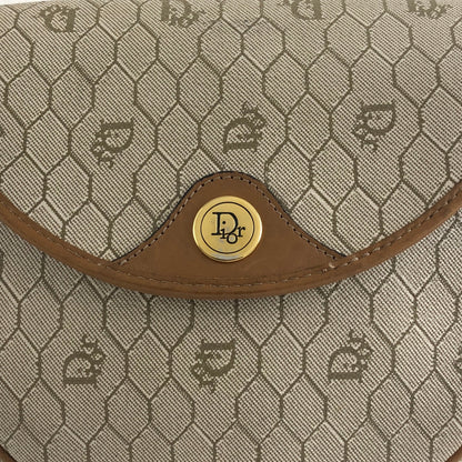 Christian Dior Honeycomb Pattern Shoulder bag Beige Vintage 6kz754