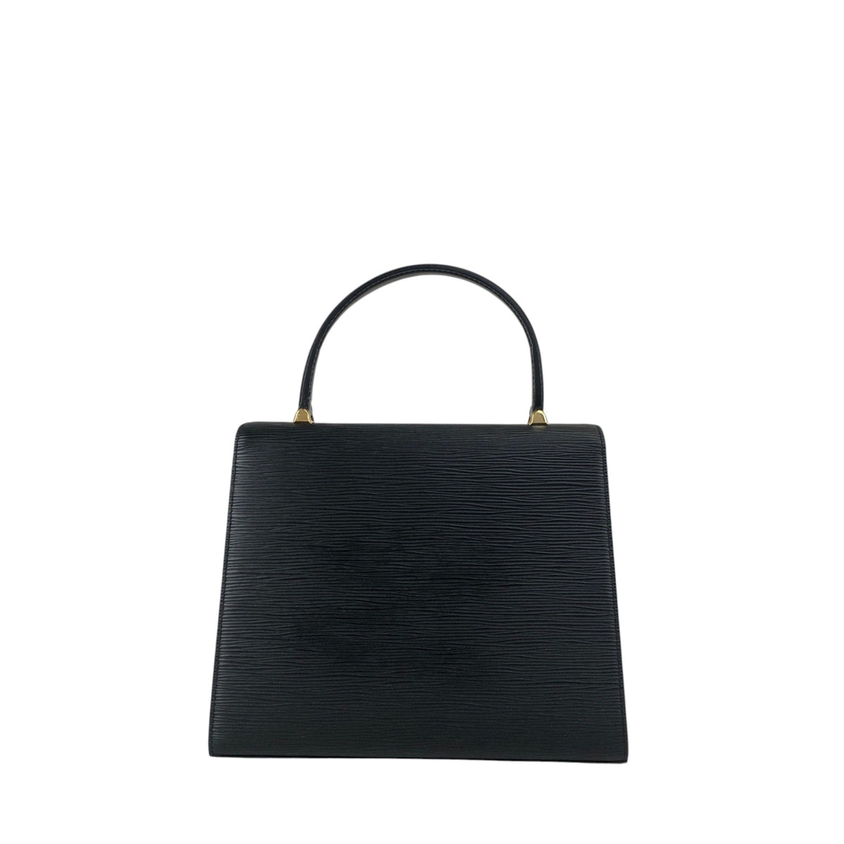 LOUIS VUITTON Turn Lock Handbag Black M52372 Vintage 48k8t4