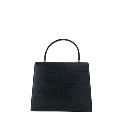 LOUIS VUITTON Turn Lock Handbag Black M52372 Vintage 48k8t4