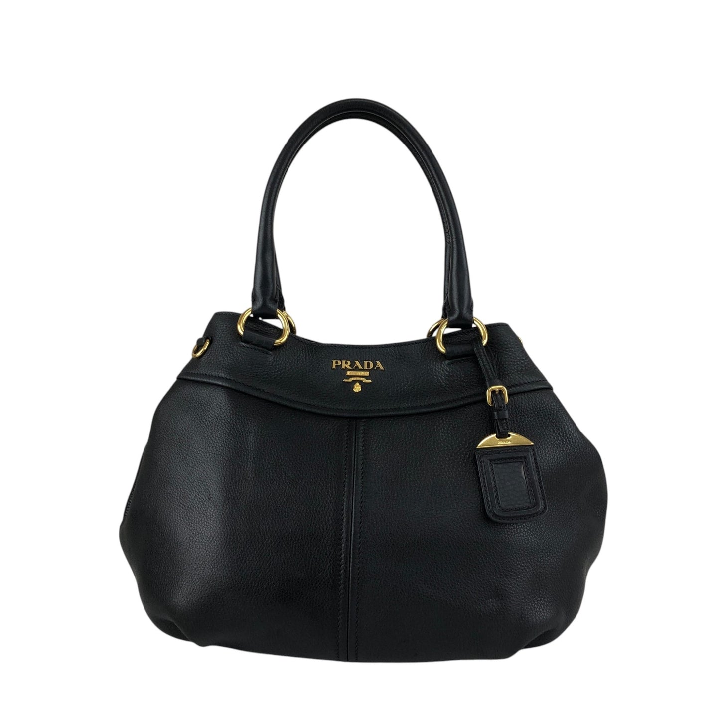 PRADA Logo Handbag Black Vintage 8mhtj6