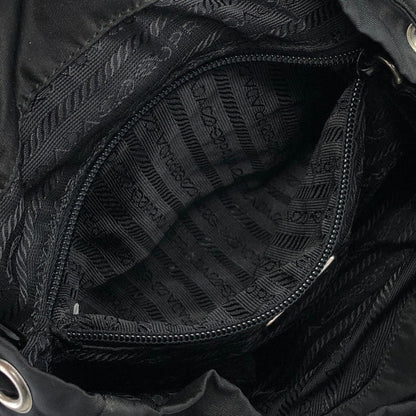 PRADA Triangle Logo Backpack Black Vintage wedjpt