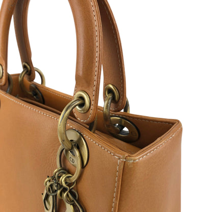 Christian Dior Lady Dior Charm Handbag Brown Vintage 5f6z3d