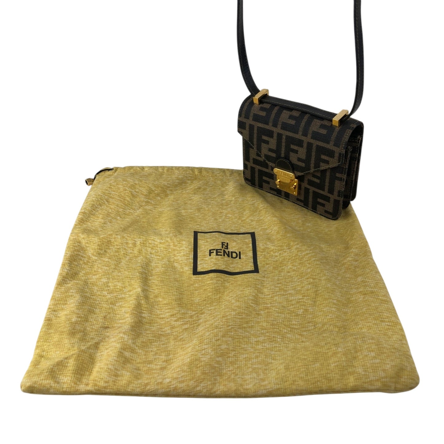 FENDI Zucca Lock Shoulder bag Brown Vintage mbiimu