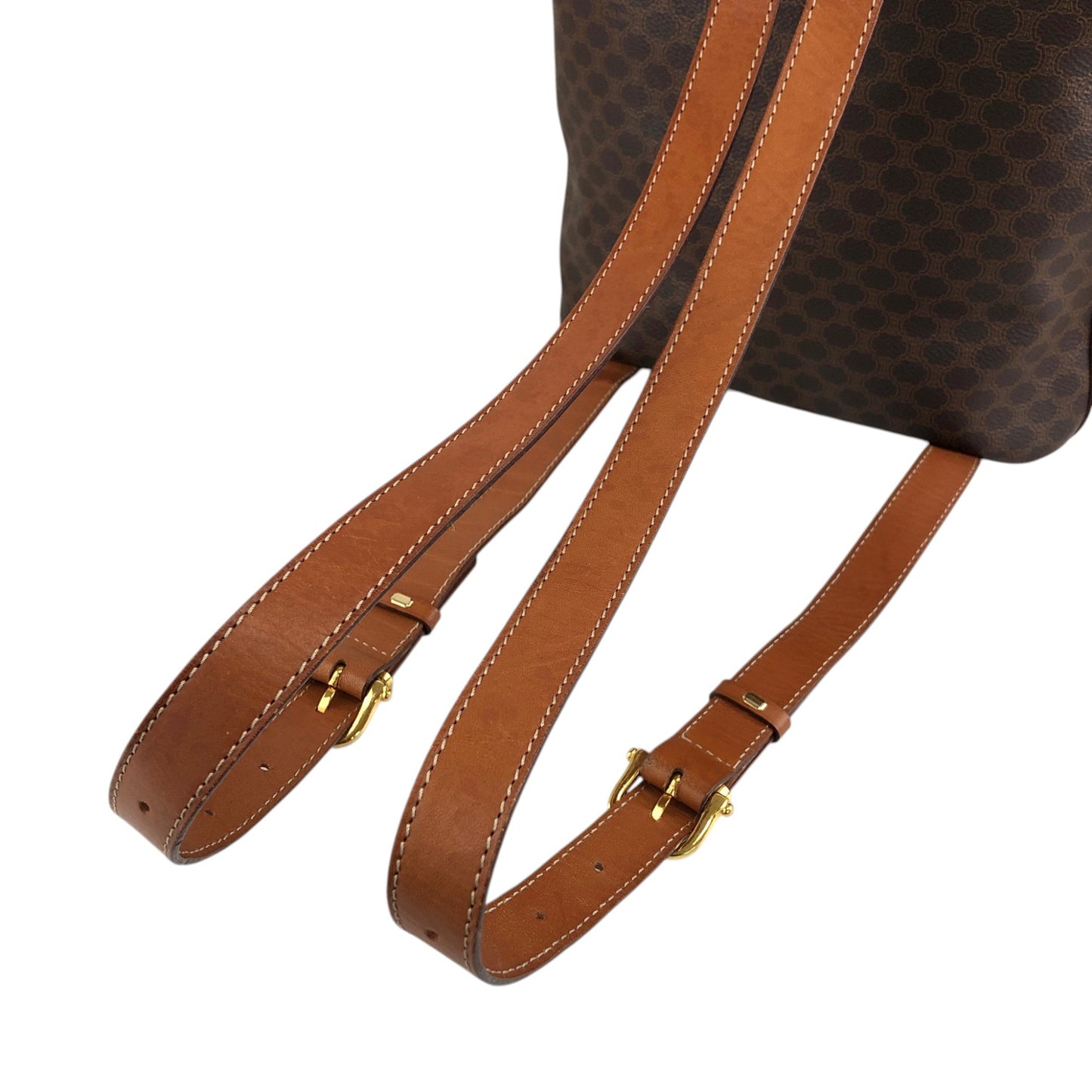 CELINE Macadam Triomphe Flap Backpack Brown Vintage mesz66
