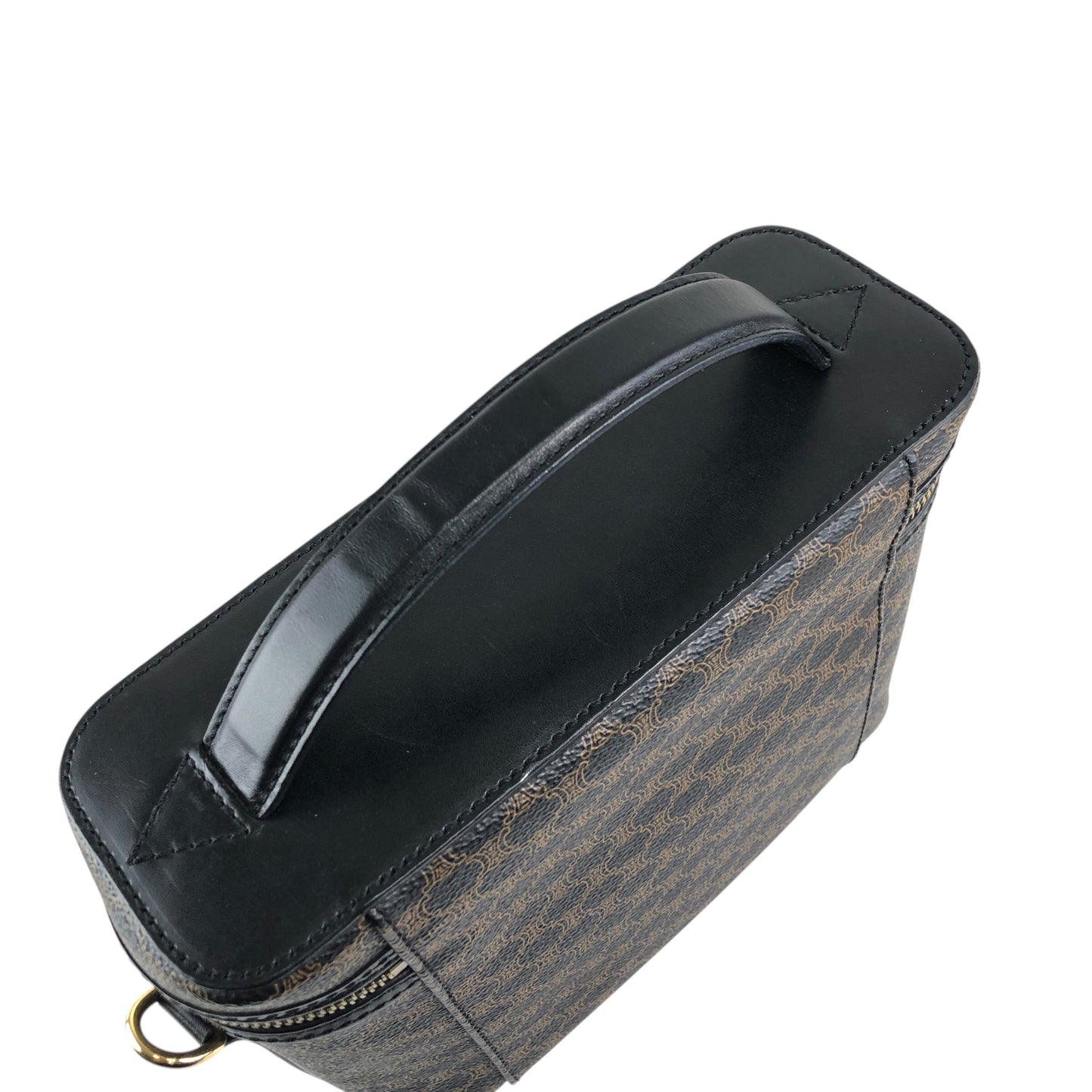 CELINE Macadam Circle Charm Two-way Handbag Shoulder bag Black Vintage cx8yk3