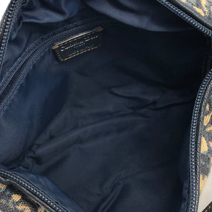 Christian Dior Trotter Jacquard Leather Shoulder bag Hobobag Navy Vintage wte43h