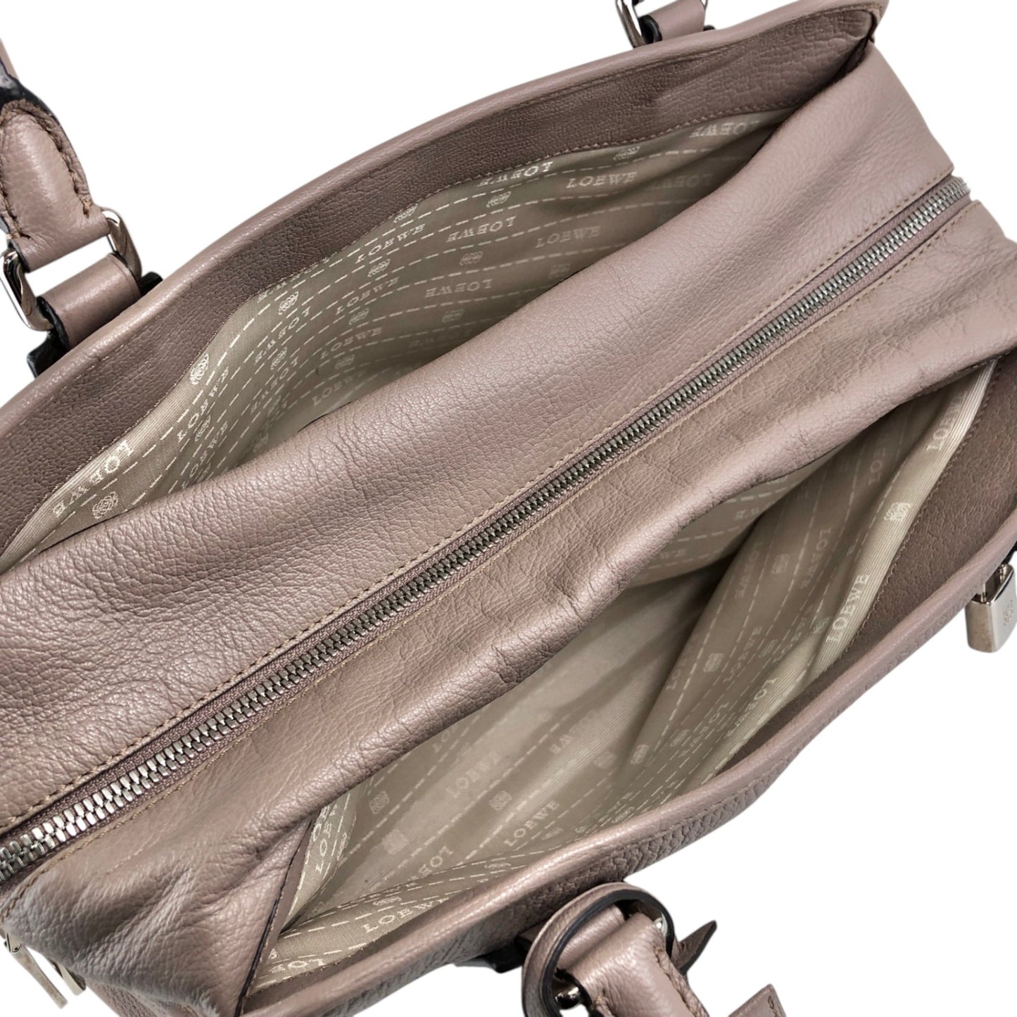 LOEWE Amazona36 Anagram Handbag Boston bag Gray Vintage mhy4fx