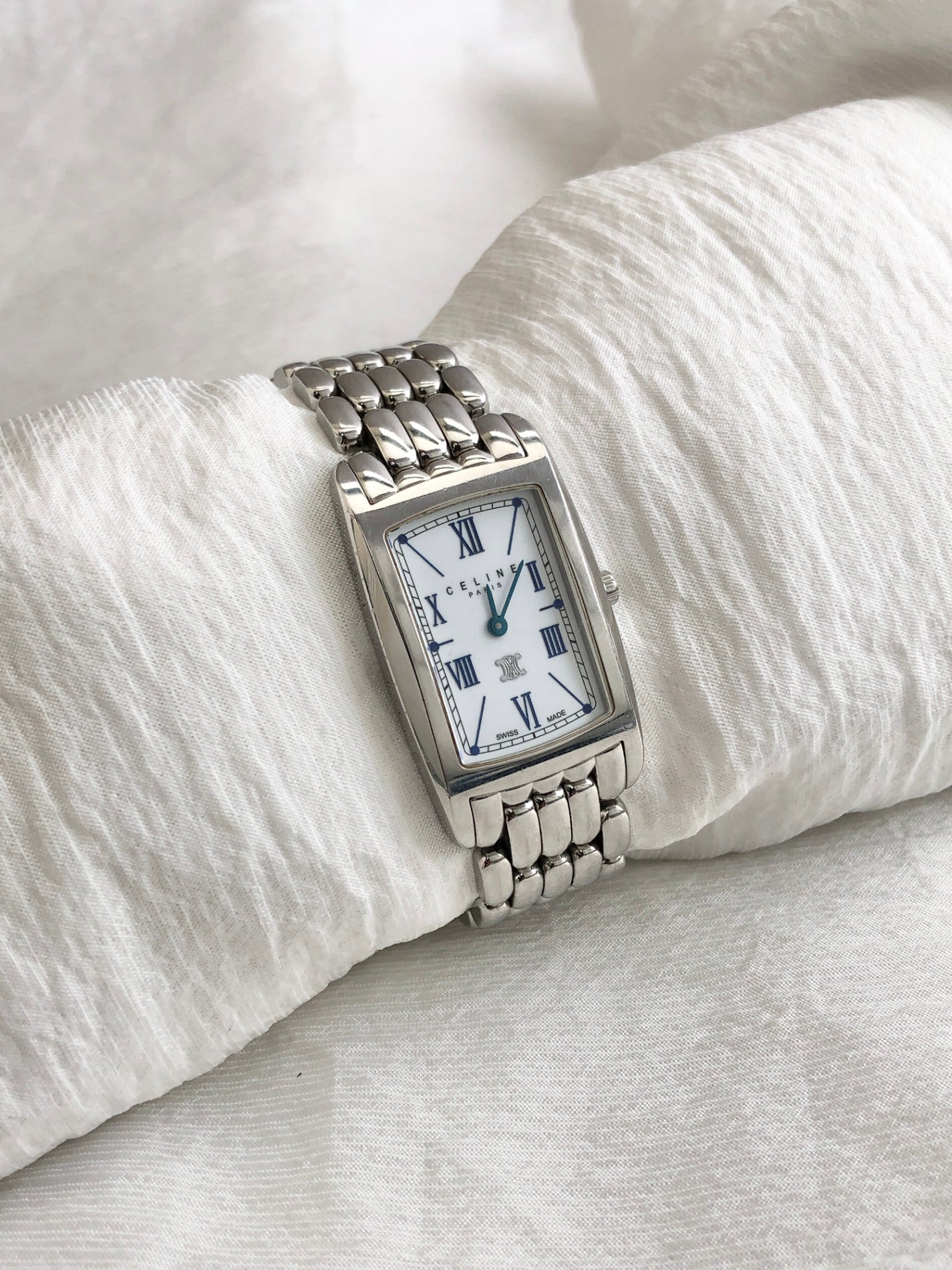 CELINE Triomphe Watch Silver Vintage 87z4zs