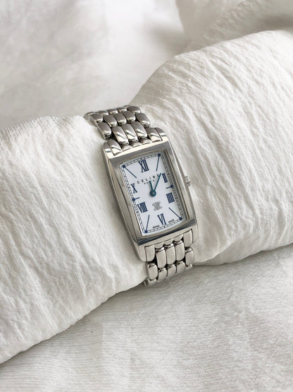 CELINE Triomphe Watch Silver Vintage 87z4zs