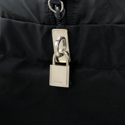 PRADA Tessuto Triangle Logo Boston bag Black Vintage utr82b