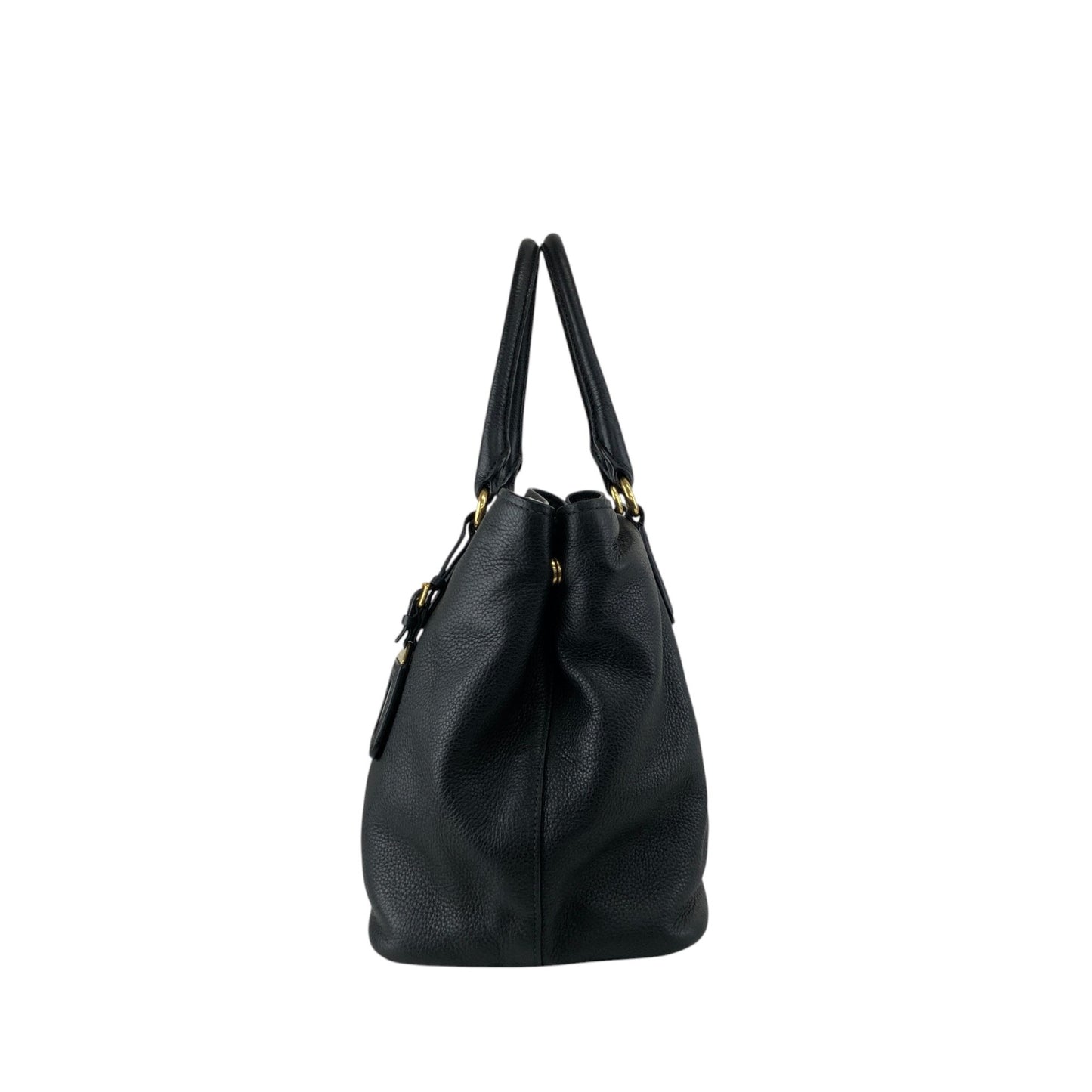 PRADA Logo Two-way Handbag Shoulder bag Black Vintage 7kpf4k