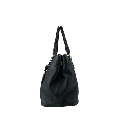 PRADA Logo Two-way Handbag Shoulder bag Black Vintage 7kpf4k
