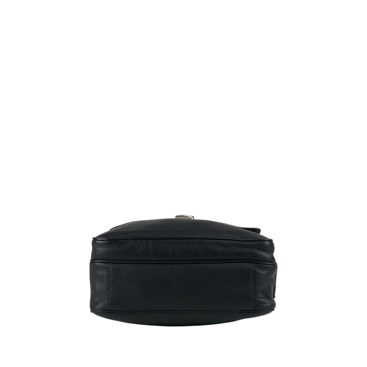 PRADA Triangle Logo Front Buckle Front Pocket Shoulder bag Black Vintage fg3jes
