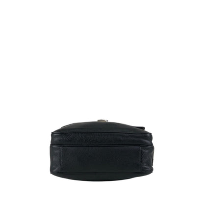 PRADA Triangle Logo Front Buckle Front Pocket Shoulder bag Black Vintage fg3jes