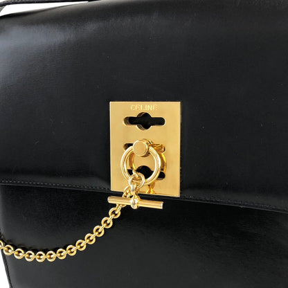CELINE Gancini Shoulder bag Black Vintage mv6k7d