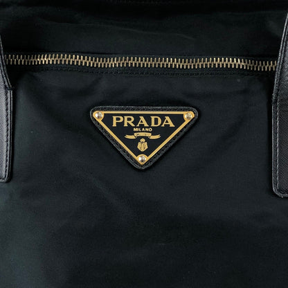 PRADA Tessuto Triangle Logo Totebag Black Vintage nvkgms