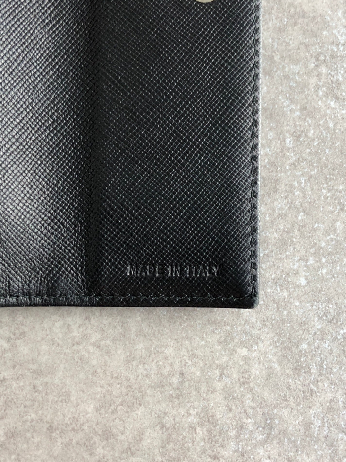 PRADA Triangle Logo Trifold Wallet Black Vintage vdir46