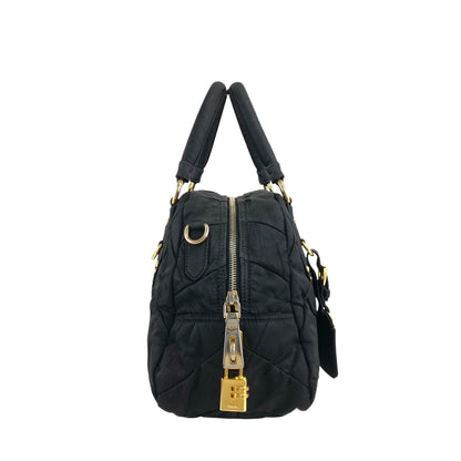 PRADA Logo Two-way Handbag Shoulder bag Black Vintage aw3e2f