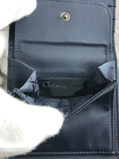Christian Dior CD Logo Folded Wallet Navy Vintage 3mutvv