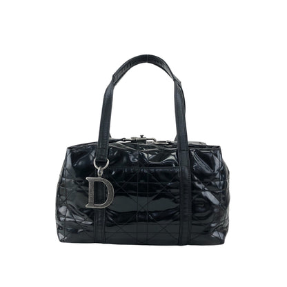 Christian Dior D Motif Small Boston bag Handbag Black Vintage pi6nvd