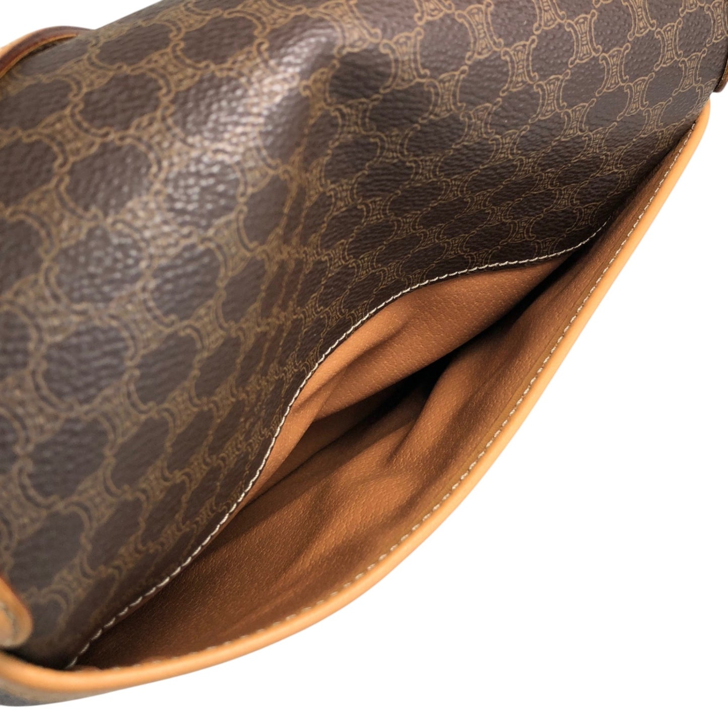 CELINE Macadam Blason Shoulder bag Brown Vintage cwx3rn