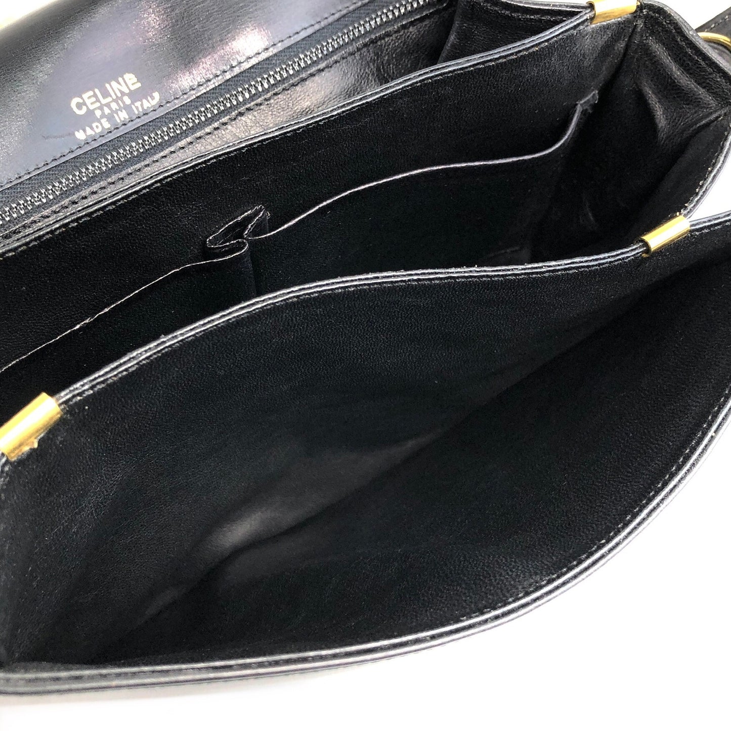 CELINE Horse Carriage Shoulder bag Black Vintage yifsp8