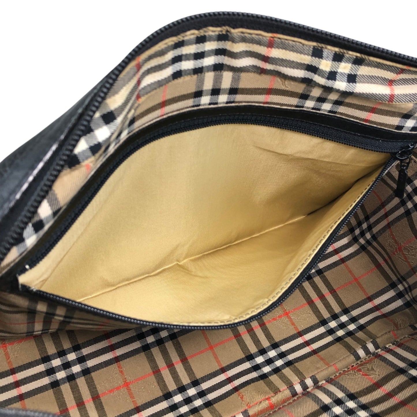 BURBERRY Logo Small Boston bag Handbag Black Vintage ny3hki