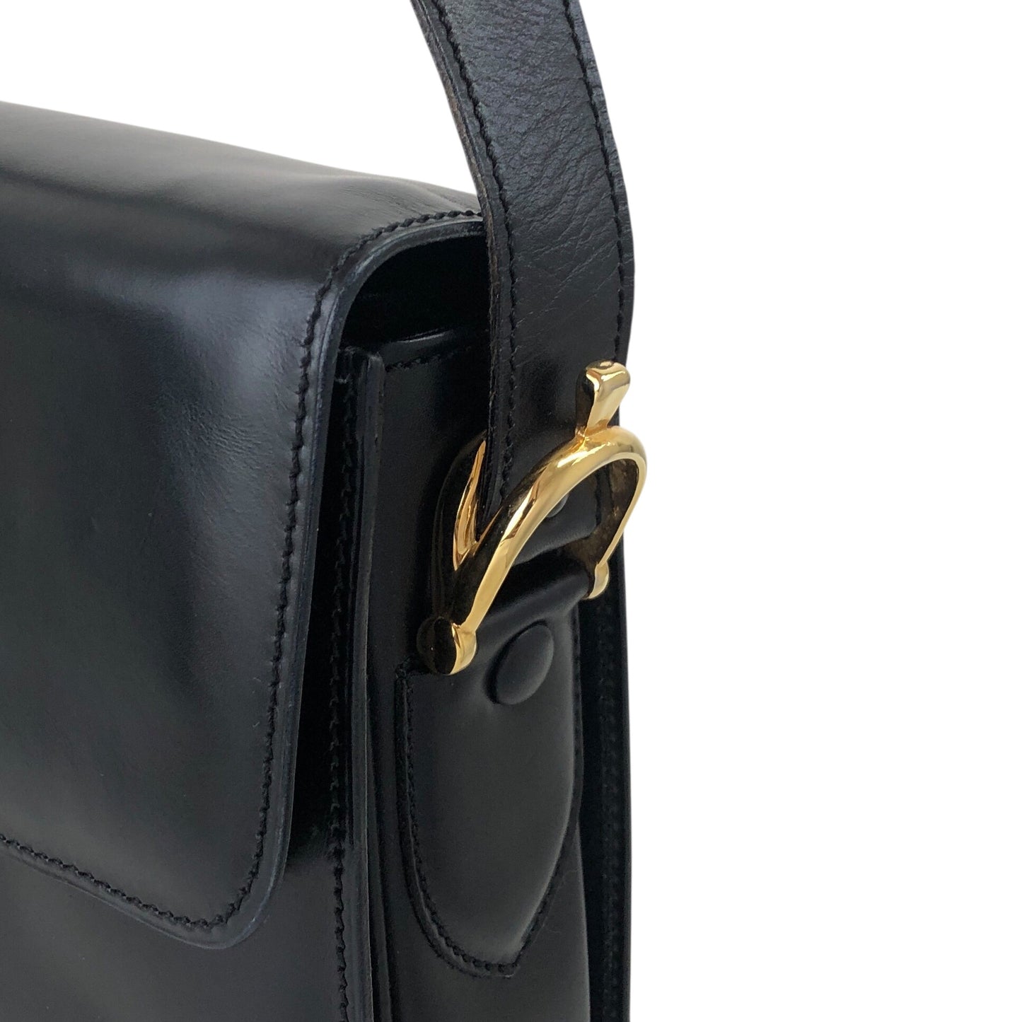 CELINE Horse Carriage Shoulder bag Black Vintage rfmfw6