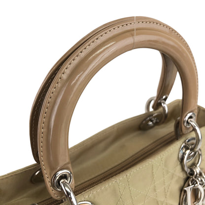 Christian Dior Lady Dior Cannage Logo Charm Handbag Beige Vintage 8h86ku