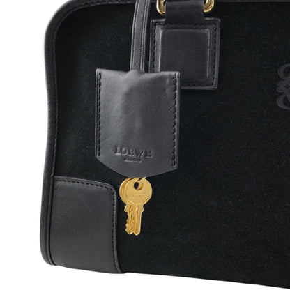 LOEWE Amazona28 Anagram Small Boston bag Handbag Black Vintage hf8cwp