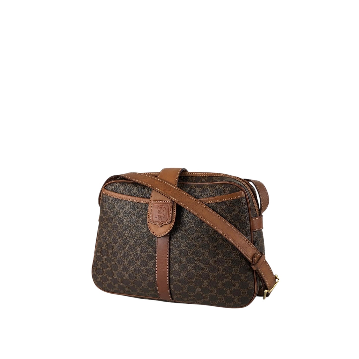 CELINE Macadam Blason Shoulder bag Brown Vintage whw3hb