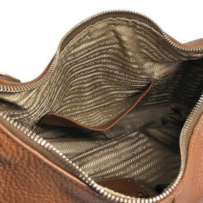 PRADA Logo Shoulder bag Brown Vintage rghemx