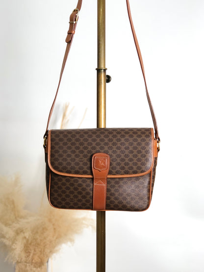 CELINE Macadam Blason Shoulder bag Brown Vintage vim7mw