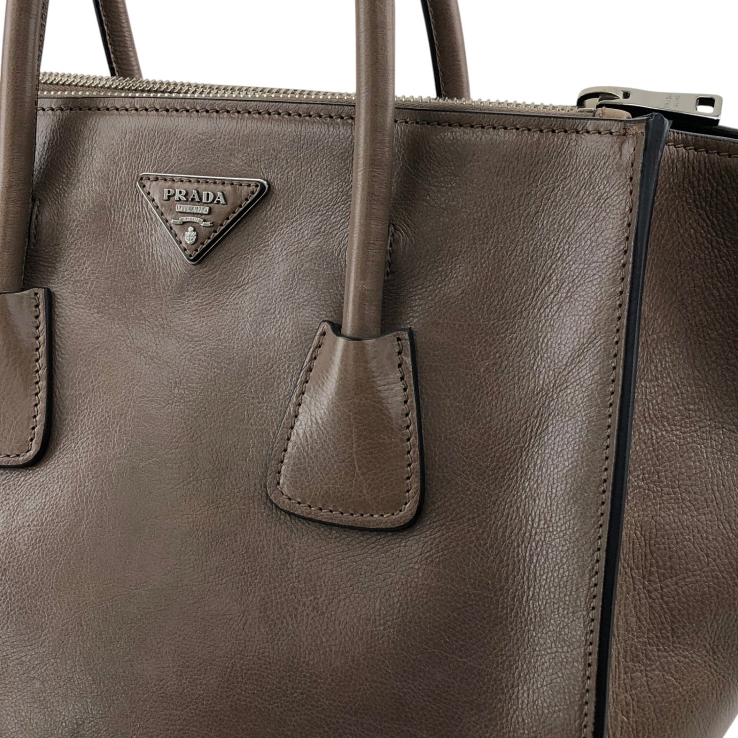 PRADA Triangle Logo Two-way Handbag Shoulder bag Brown Vintage miurph