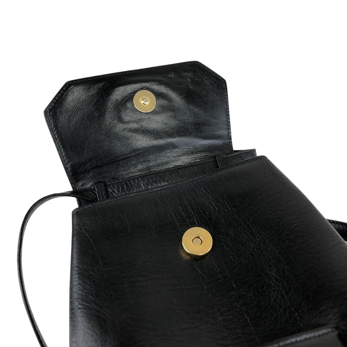 CELINE Gancini Shoulder bag Black Vintage xxxvfp