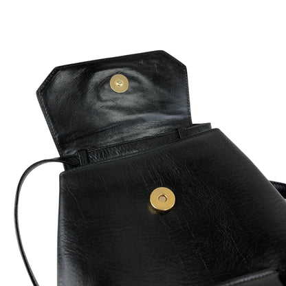 CELINE Gancini Shoulder bag Black Vintage xxxvfp