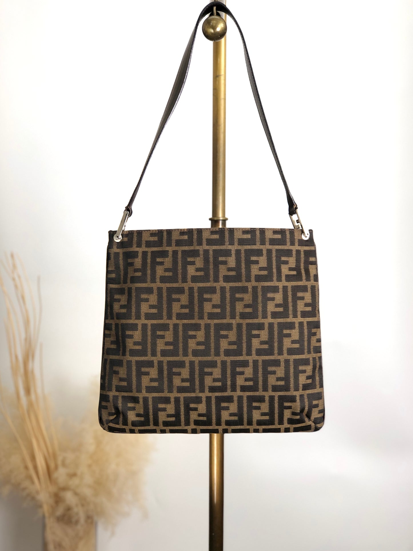 FENDI Zucca Shoulder bag Brown Vintage 3s7dpf