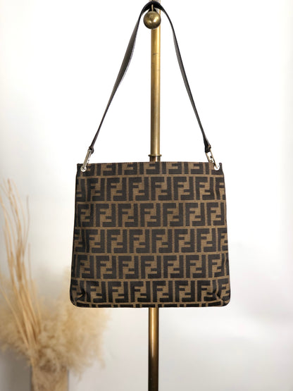 FENDI Zucca Shoulder bag Brown Vintage 3s7dpf