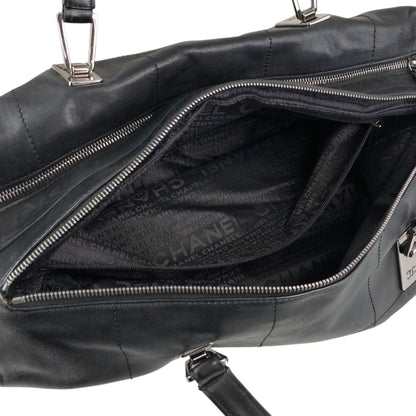 CHANEL Chocolate Bar Handbag Boston bag Black Vintage 6gabx8